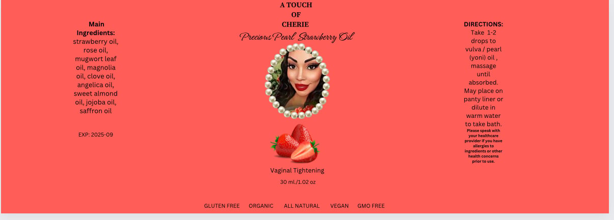 Precious Pearl Tightening/Wetting Strawberry Yoni Oil