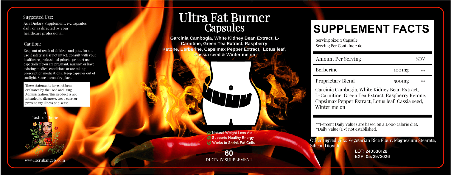 Ultra Fat Burner Capsules (Contains 60 Capsules, 30-day Supply.)